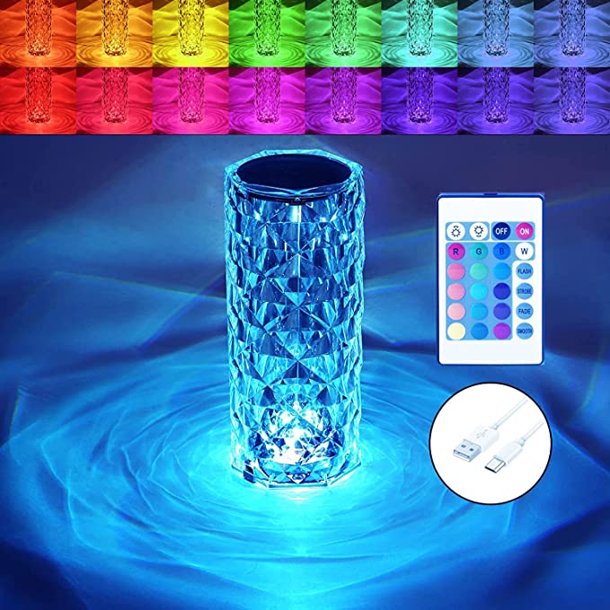 Veioza LED Decorativa Tactila Multicolora RGB Crystal Flow