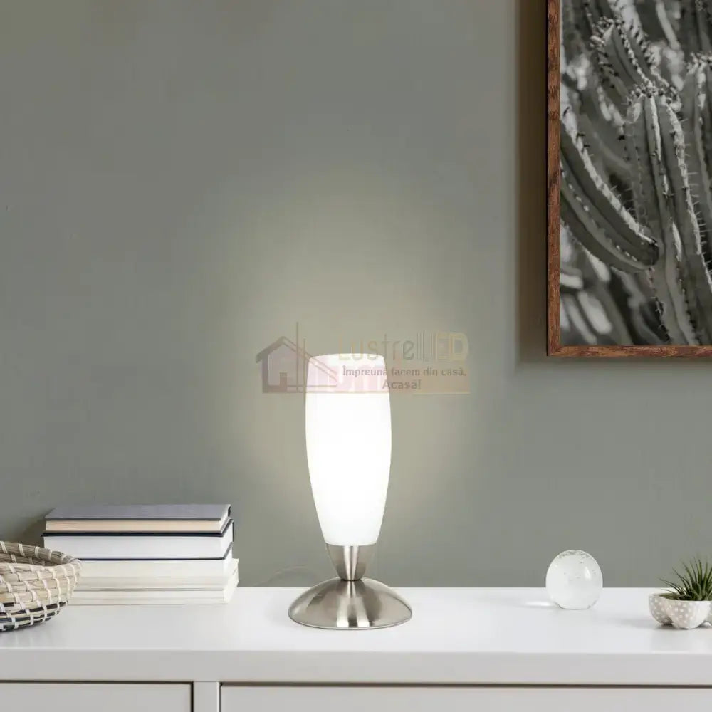 Veioza Decorativa SLIM Silver & White 22CM VEIOZA DECORATIVA desk lamp