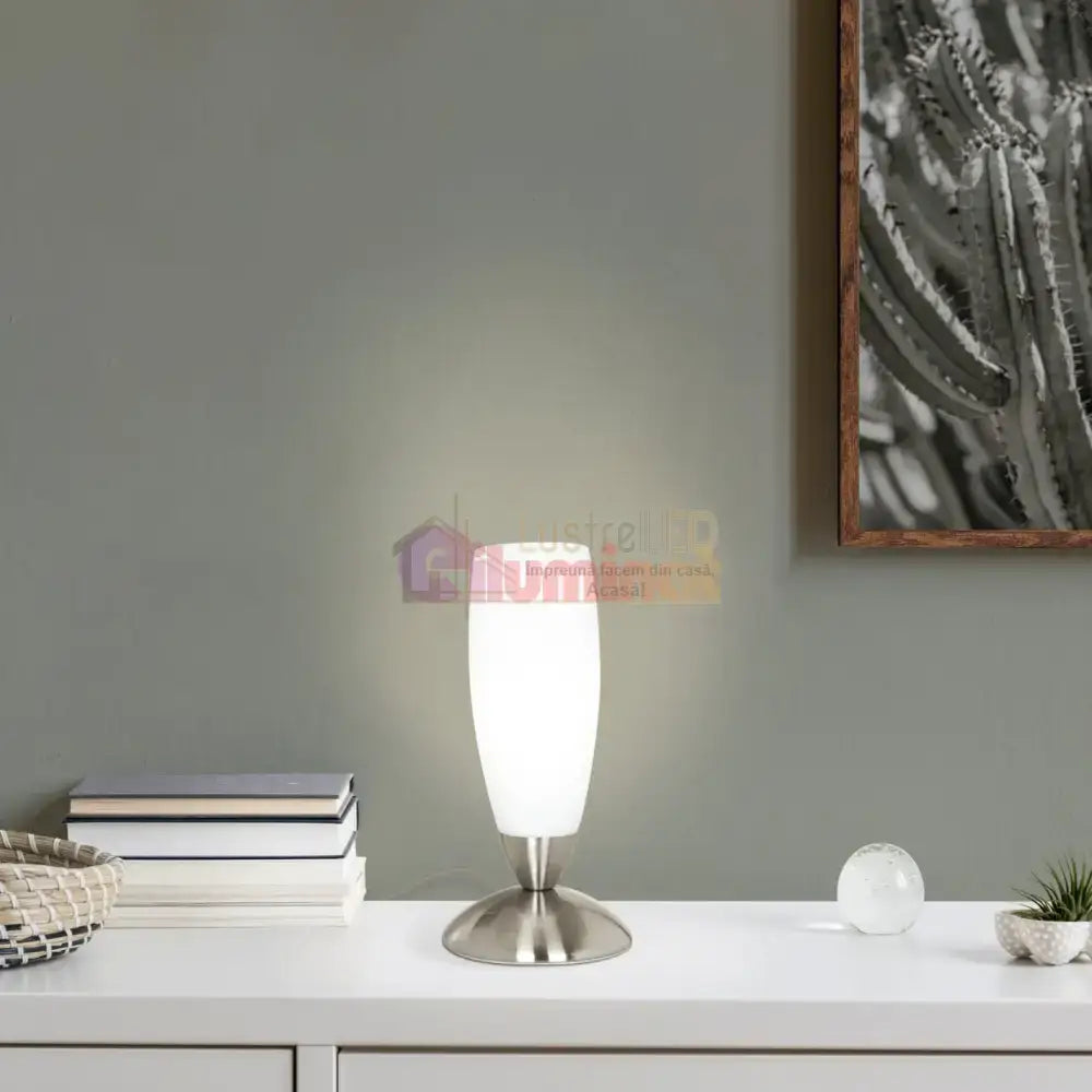 Veioza Decorativa SLIM Silver & White 22CM VEIOZA DECORATIVA desk lamp