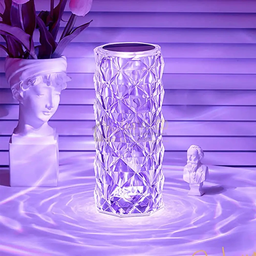 Veioza Led Decorativa Tactila Multicolora Rgb Crystal Flow Table Light