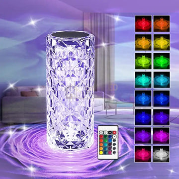 Veioza Led Decorativa Tactila Multicolora Rgb Crystal Flow Table Light
