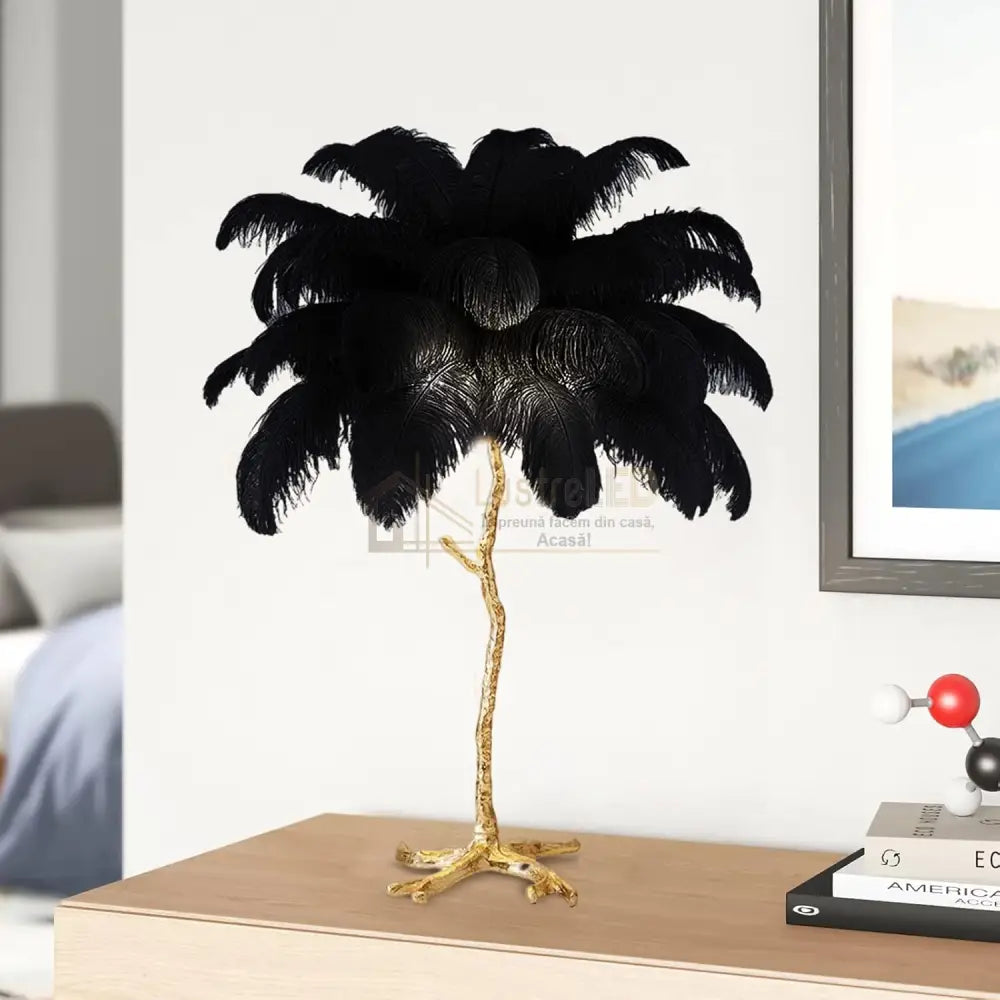 Veioza Luxury Peacock Black 3xE14 table lamp