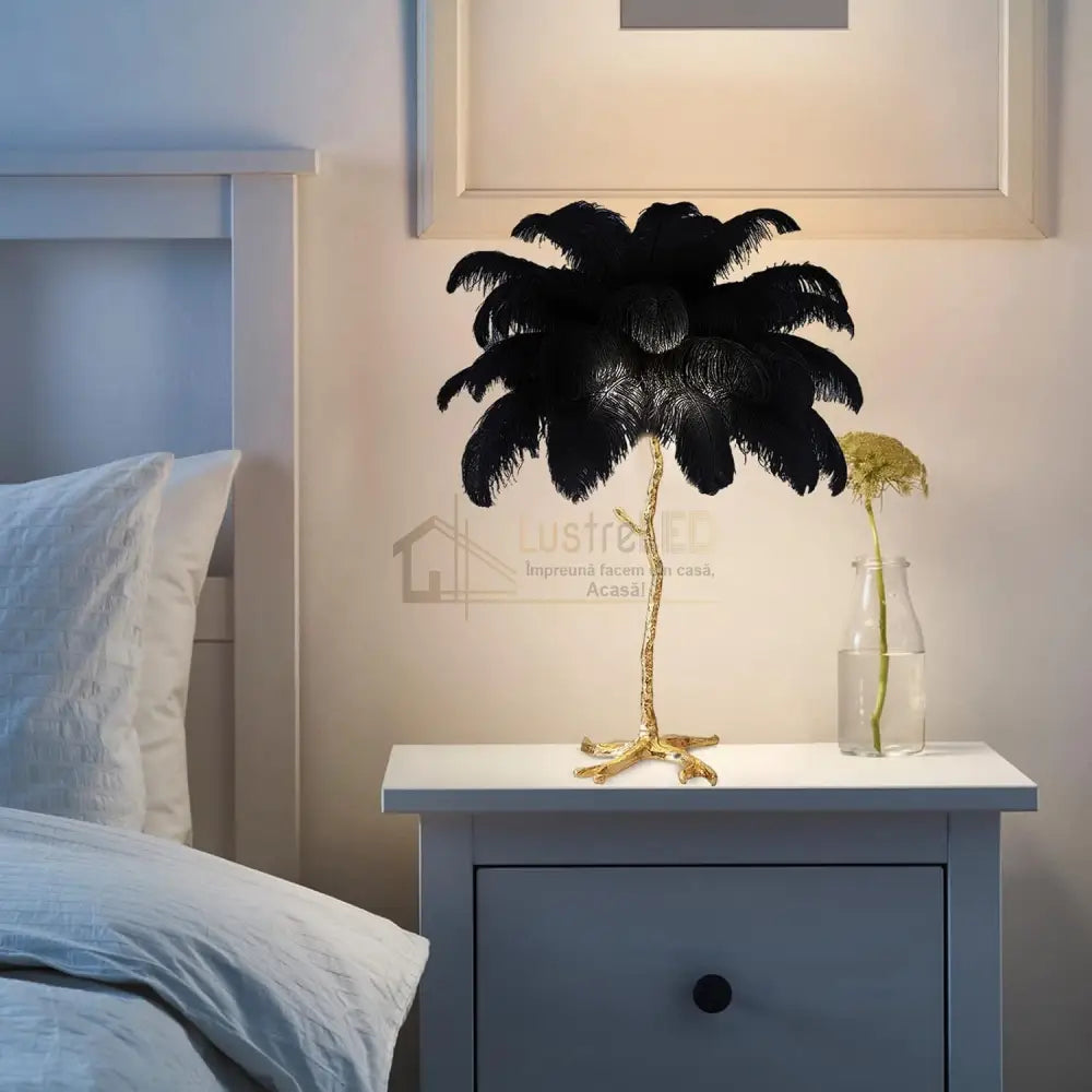 Veioza Luxury Peacock Black 3xE14 table lamp
