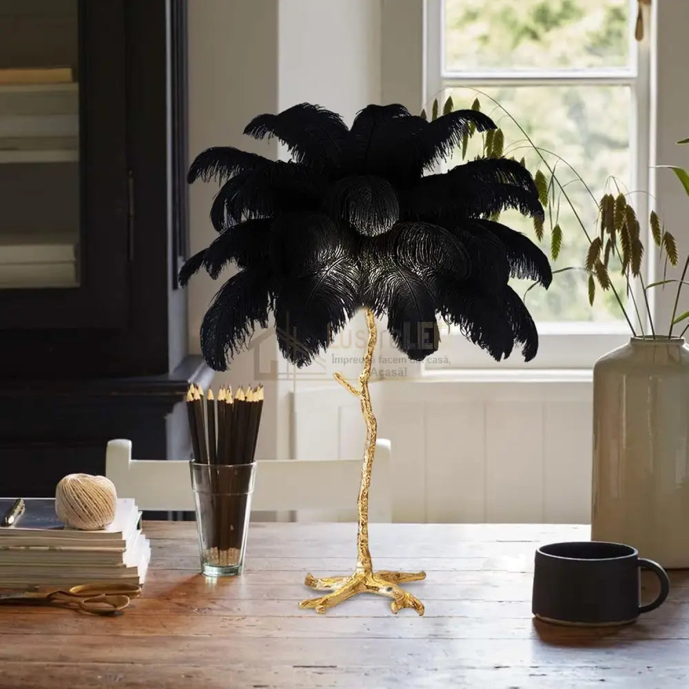 Veioza Luxury Peacock Black 3xE14 table lamp