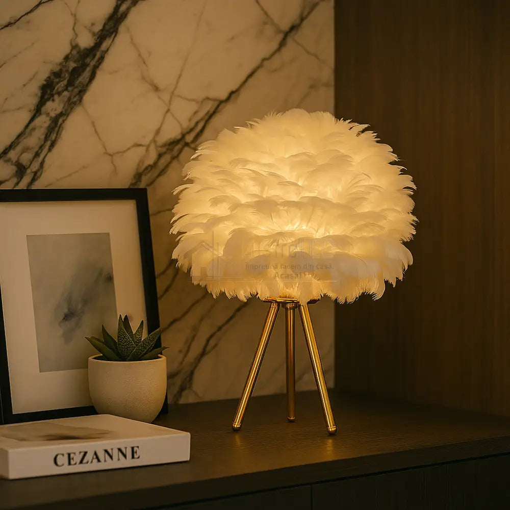 Veioza Neoclasica Nordic Style Feather Deluxe lustreled.ro