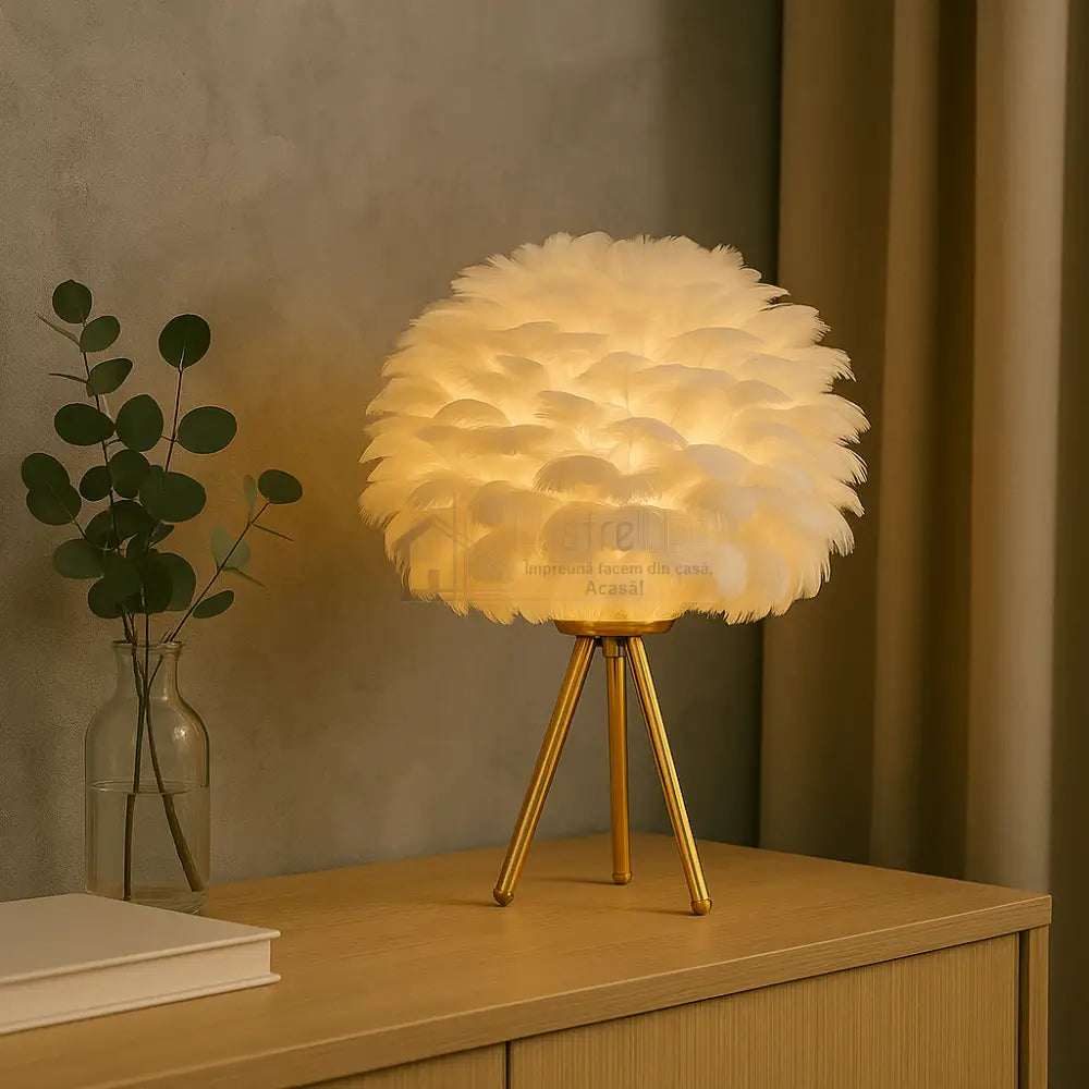 Veioza Neoclasica Nordic Style Feather Deluxe lustreled.ro