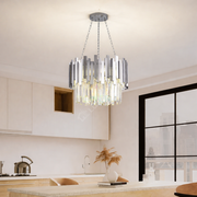 Candelabru Cristal GLORY SILVER 40cm cu Lant