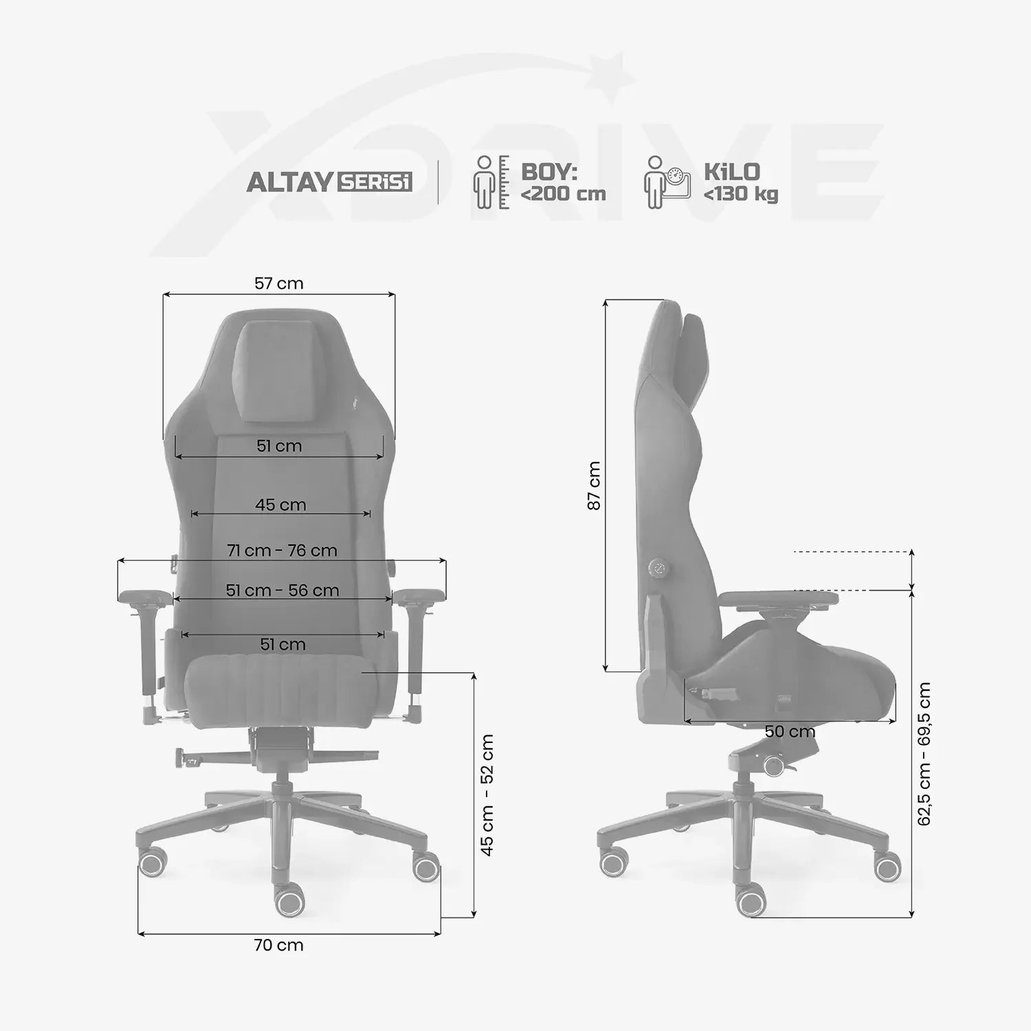 Scaun de Birou Reglabil ALTAY Office Black Fabric