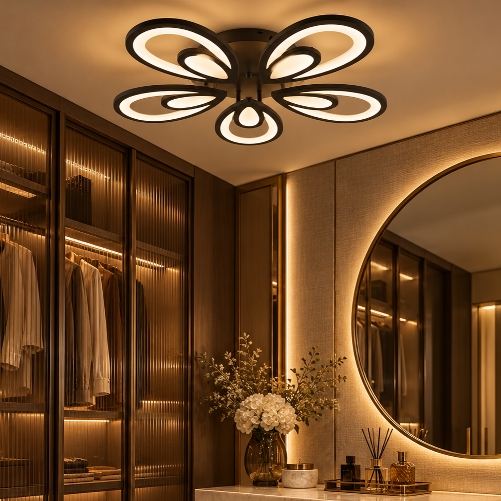 Lustra LED 160W Tears Black Echivalent 600W
