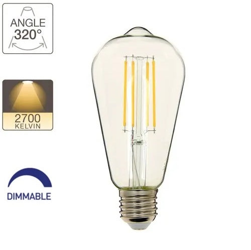 Bec LED E27 4W Filament ST64 DIMABIL
